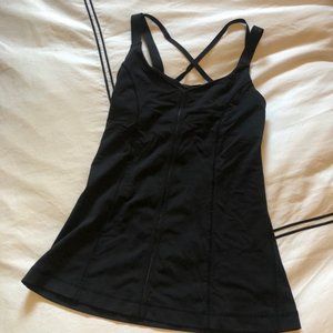Black strappy Lululemon tank